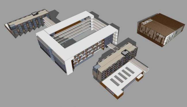 Modern Multi-Story School Campus Design in SketchUp
