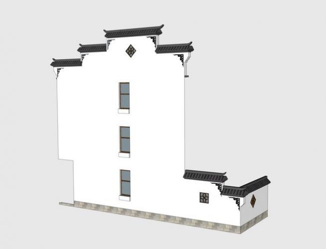 SketchUp Material Model: Huizhou Horsehead Wall Component