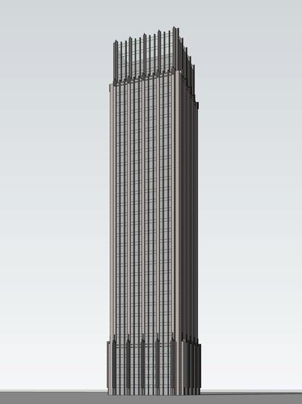 Modern High-Rise Office Building Model in SketchUp