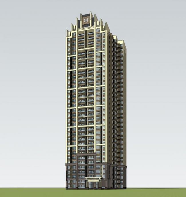 Art Deco High-Rise Residential Architecture in SketchUp