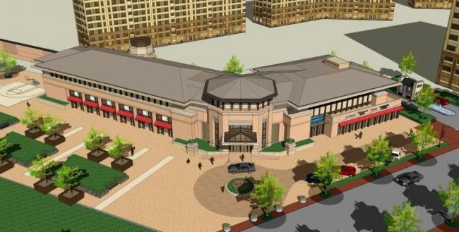 SketchUp Business Model: Multi-Story European Classical Style Clubhouse and Commercial Building