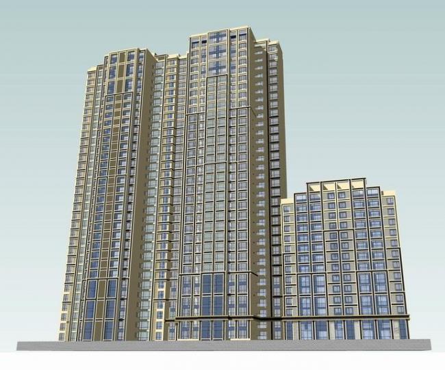 Modern High-Rise Residential Building with Ground Floor Commercial Space | SketchUp Model