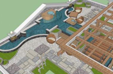 Modern Roof Garden Design in SketchUp Landscape Model-BIM WORLD