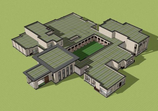 SketchUp Business Model: Modern Multi-Story Club Sales Office Design