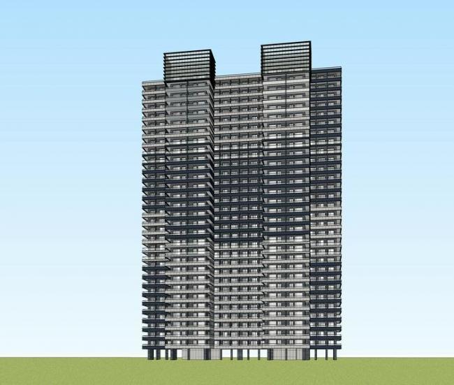 Modern High-Rise Residential Building Models in SketchUp