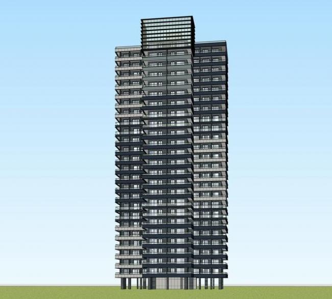 Modern High-Rise Residential Buildings SketchUp Model