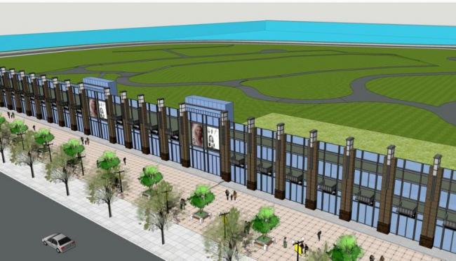 SketchUp Business Model: Modern Multi-Story Commercial Podium Design