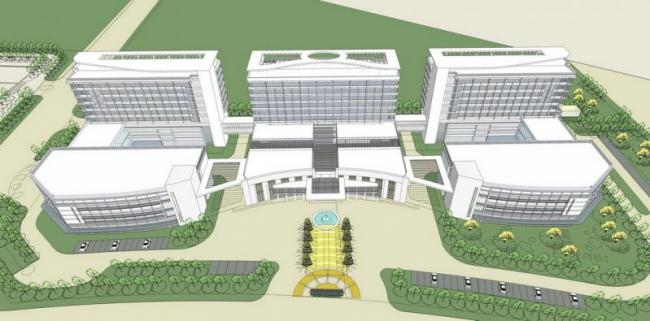 Modern Multi-Story Hospital and Medical Building Model in SketchUp