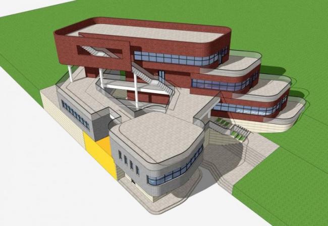 Modern Multi-Story Office Building Model in SketchUp