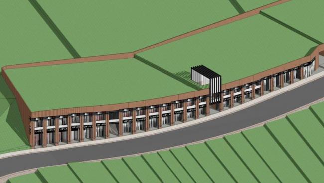 SketchUp Business Model: Modern Multi-Story Commercial Podium Design