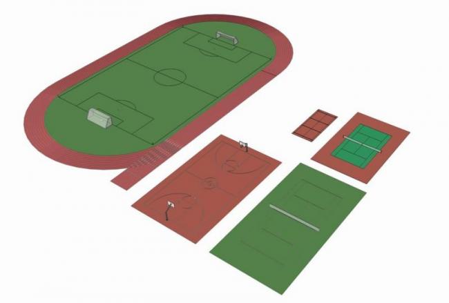 SketchUp Material Models: Football, Basketball, and Tennis Court Components