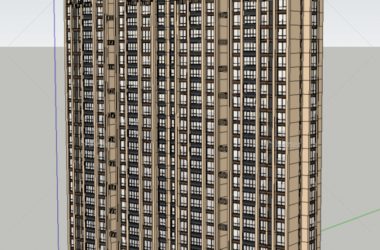 SketchUp Model of a Super High-Rise Residential Building in Classical Art Deco Style-BIM WORLD