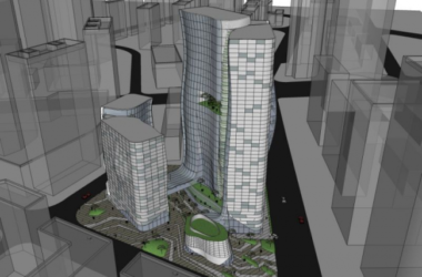 SketchUp Model of a Modern Multi-Story High-Rise Mixed-Use Commercial and Office Complex-BIM WORLD