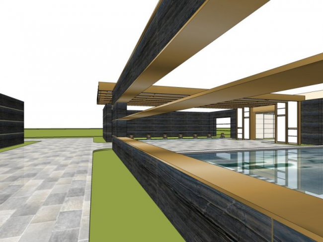 SketchUp Business Model: Modern Multi-Story Clubhouse and Commercial Building Design