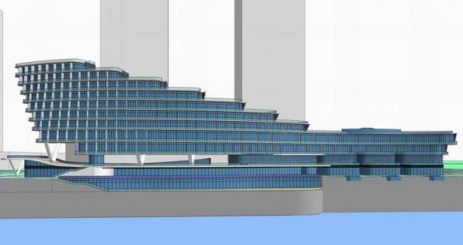 Modern Multi-Story Hotel Model in SketchUp