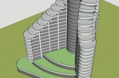 Modern High-Rise Hotel Model in SketchUp-BIM WORLD