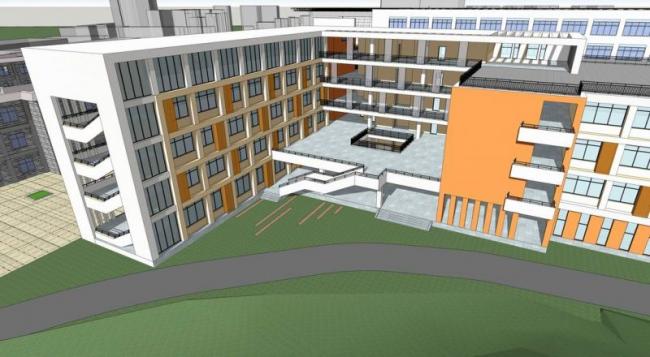 Modern Multi-Story School Model: Middle and Primary Educational Architecture in SketchUp