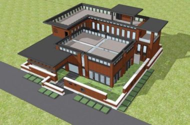 SketchUp Model: Modern Multi-Story Small Office Building and Villa-BIM WORLD