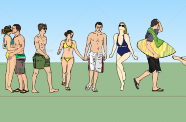 SketchUp Material Model | Beach Vacation 2DSU Scenery & Character Components-BIM WORLD