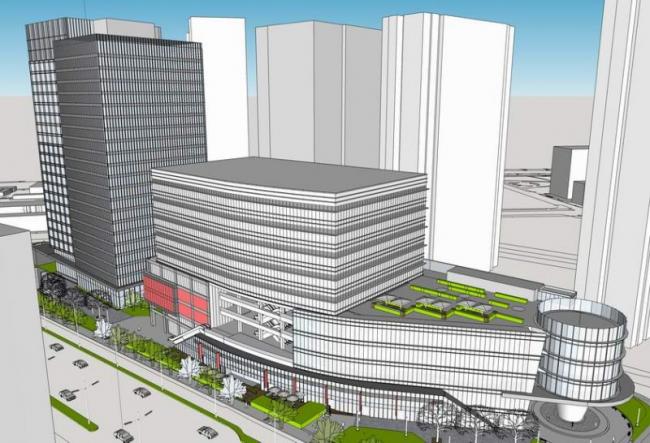 SketchUp Complex Model: Shanghai Longyu International Plaza – A Modern Multi-Story Mixed-Use High-Rise for Commercial and Office Spaces