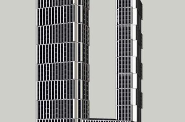 Modern High-Rise Office Building Model in SketchUp-BIM WORLD