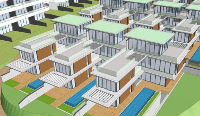 Modern High-Rise Coastal Villa Hotel 3D Model in SketchUp