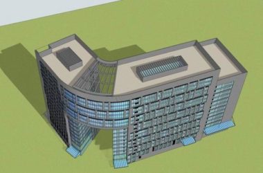 Modern High-Rise Office Building Model in SketchUp-BIM WORLD