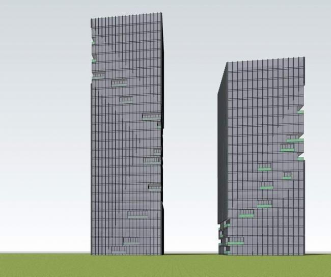 Modern High-Rise Office Building Model in SketchUp