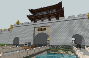 SketchUp Landscape Model: Traditional Chinese City Wall and Ancient Architecture-BIM WORLD