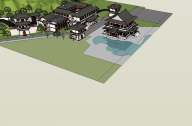 SketchUp Model of a Multi-Story Chinese-Style Private Clubhouse | Commercial Ancient Architecture-BIM WORLD