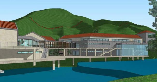 Sketchu Industrial Building: Modern Multi-Story Design with Sloping Roof