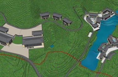 SketchUp Model of a Multi-Story Resort Hotel in Modern Chinese Style-BIM WORLD