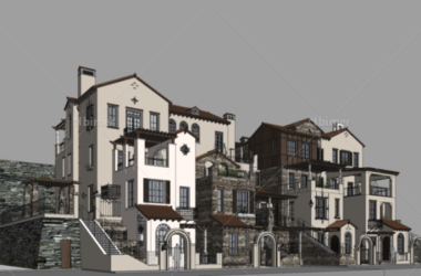 SketchUp Residential Models: Small and Tall British Classical Style Homes-BIM WORLD