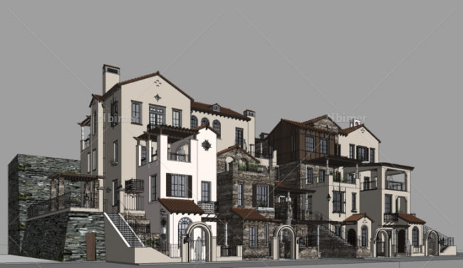 SketchUp Residential Models: Small and Tall British Classical Style Homes