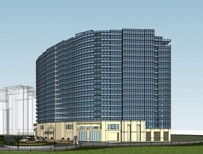 Modern High-Rise Hotel Model in SketchUp