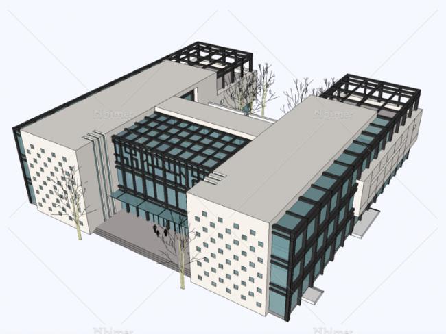 SketchUp Cultural Models: Multi-Story Archives, Libraries, Museums in New Chinese Architectural Style