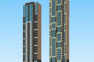 Modern Super High-Rise Residential Building | SketchUp Architectural Model-BIM WORLD