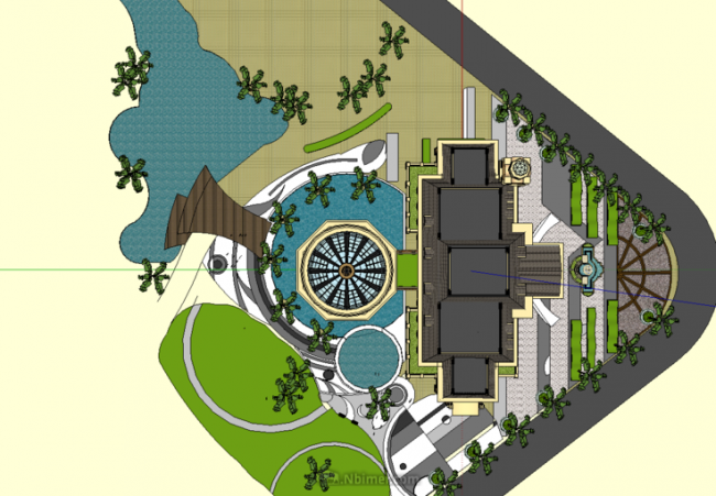 SketchUp Business Model: Multi-Story Sales Office with European, French, and Classical Clubhouse Designs