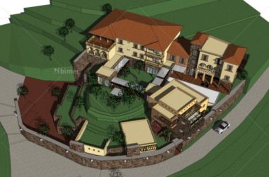 SketchUp Business Models: Multi-Story Mountain Club in Mediterranean and Classical Styles-BIM WORLD