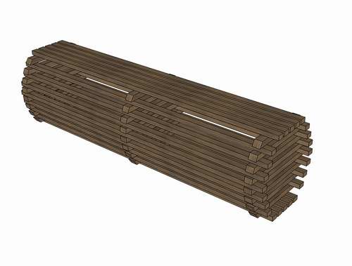 SketchUp Material Model: Outdoor Wooden Leisure Chair Component