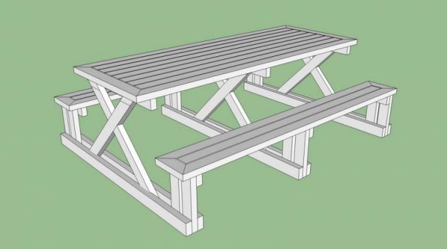 SketchUp Material Model | Outdoor Leisure Table and Chair Component