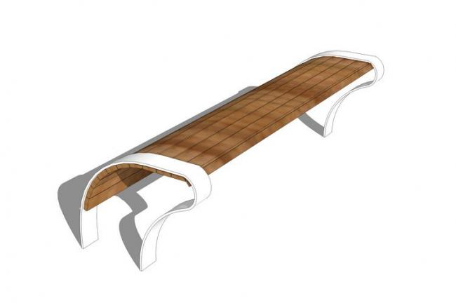 SketchUp Material Model | Park Chair Component with Textures