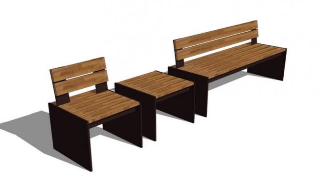 SketchUp Material Model: Park Chair Component and Texture