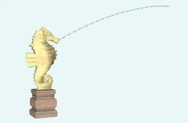 Seahorse Fountain Sculpture Material Component for SketchUp Model-BIM WORLD
