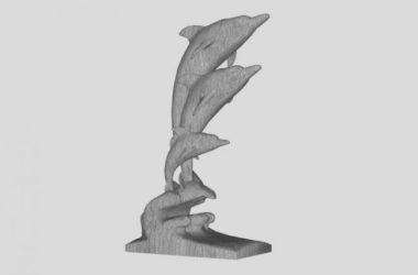 SketchUp Material Model: Dolphin Fountain Sculpture Component-BIM WORLD