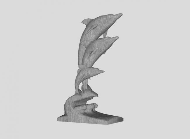 SketchUp Material Model: Dolphin Fountain Sculpture Component