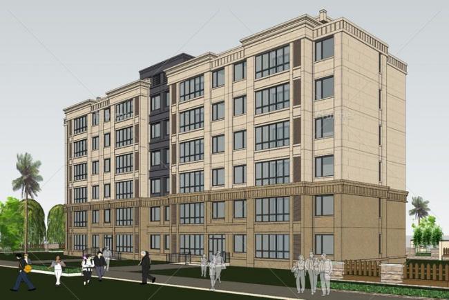 SketchUp Residential Model: Multi-Story Classical European-Style Home Design