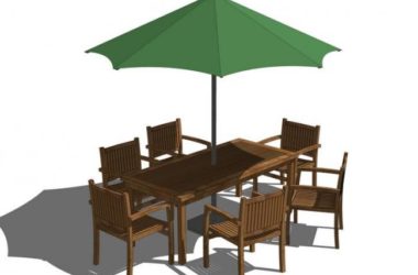 SketchUp Material Model: Umbrella, Table, and Chair Component-BIM WORLD