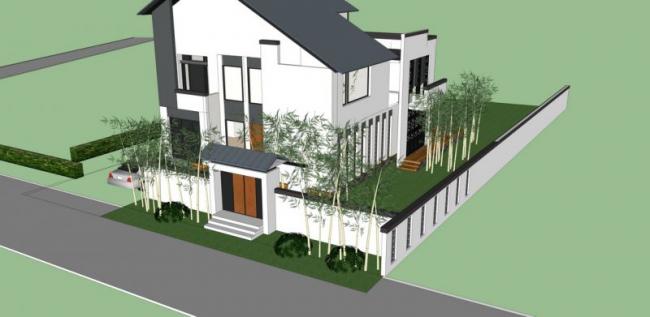 Modern Villa Courtyard Garden Landscape | SketchUp 3D Model