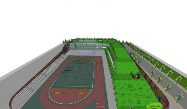 Multi-Story Elementary School Model with Covered Soil Structure | SketchUp School Design